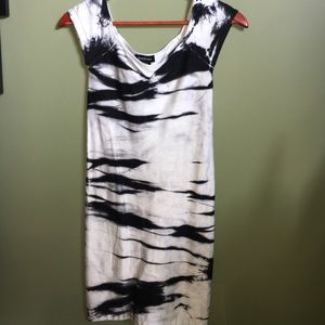 black and white Bebe dress